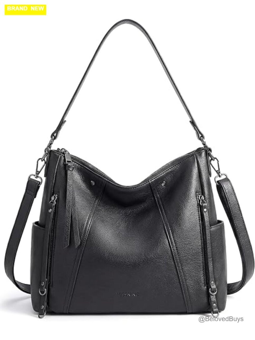 Vegan Leather Hobo Bag Crossbody Purse with Multiple Pockets